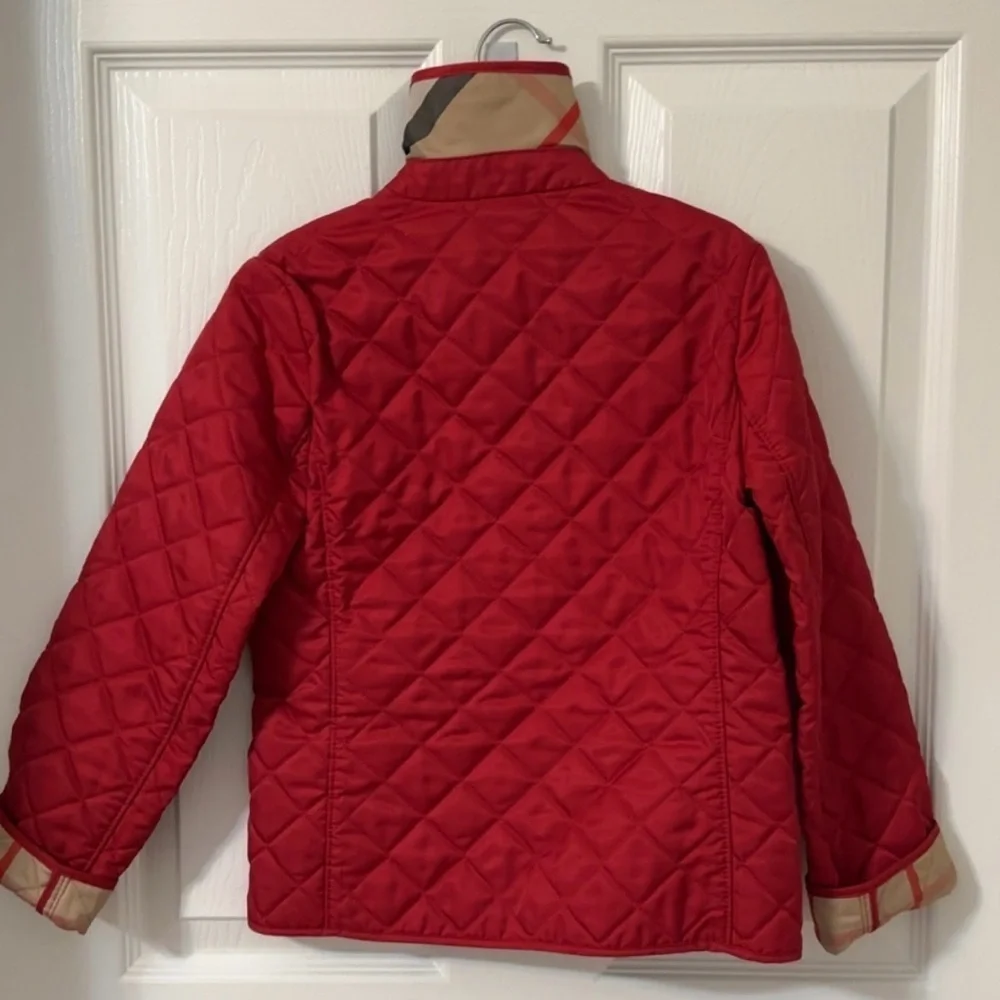 Burberry Kids Red Quilted Puffer Jacket